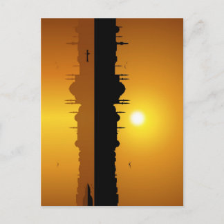 Postal Estambul y puesta de sol