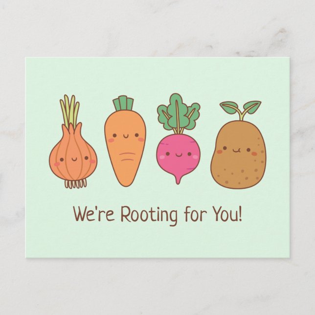 Postal Estamos Animando a Ti Verduras de Raíz Chiste Dive (Anverso)