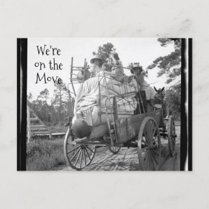 Postal ¡Estamos en movimiento! Familia Vintage Wagon