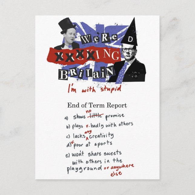 Postal estamos fastidiando a Gran Bretaña, estoy con estu (Anverso)