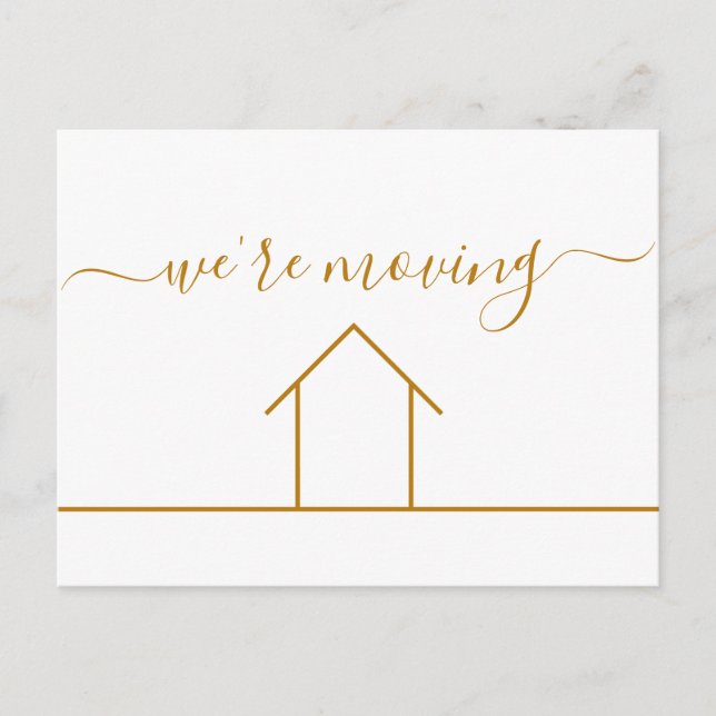 Postal Estamos mudando Moda Oro cambio de dirección Nueva (Anverso)