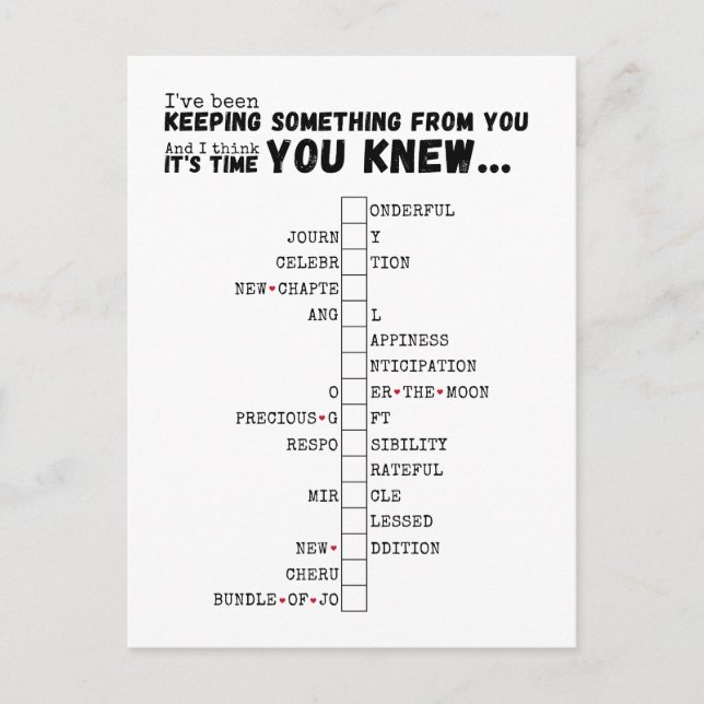 Postal Estamos teniendo un bebé - Rompecabezas completo y (Anverso)