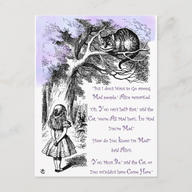 Postal Estamos todos locos aquí (Anverso)