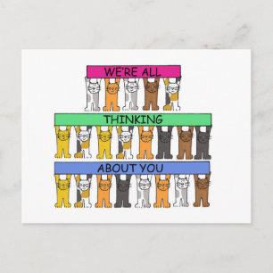Postal Estamos Todos Pensando En Ti Gatos de Dibujos Anim