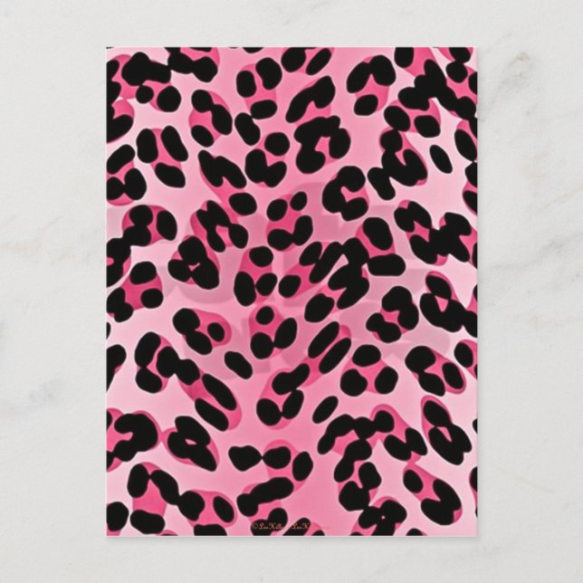 Postal Estampa de Guepardo Rosa RAB Rockabilly (Anverso)