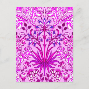 Postal Estampa de jacinto de William Morris, lavanda y vi
