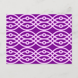 Postal Estampa de kimono, púrpura y lavanda