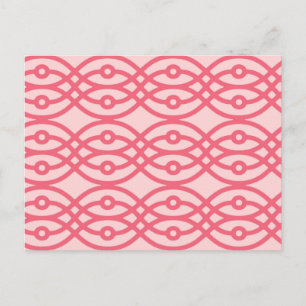 Postal Estampa de kimono, rosa coral