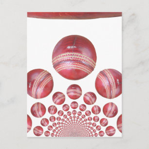 Postal Estampa de Pelota de Cricket para Amantes del Depo