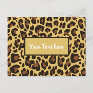 Postal Estampado Animal Clásico de Leopardo Patrón Felino