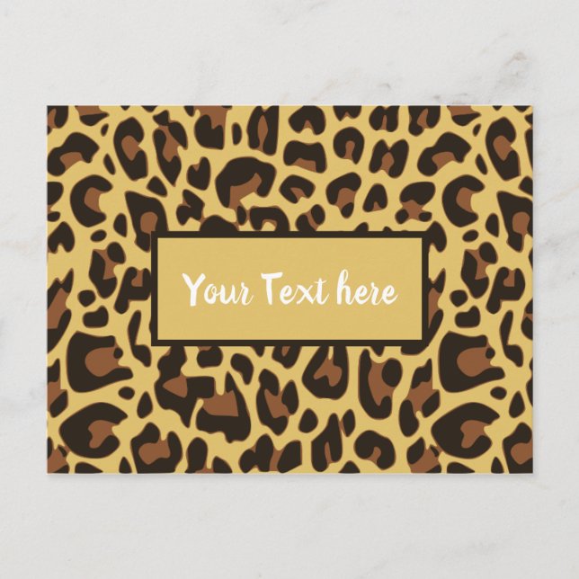 Postal Estampado Animal Clásico de Leopardo Patrón Felino (Anverso)