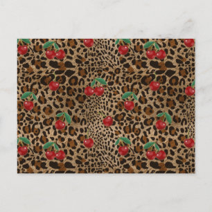 Postal Estampado de Animal Leopardo Guepardo con Patrón d