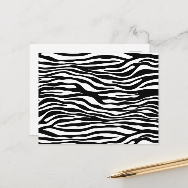 Postal Estampado de cebra, rayas de cebra, negro y blanco (Anverso/Reverso In Situ)