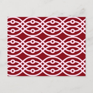 Postal Estampado de kimono, burgundy y rosa