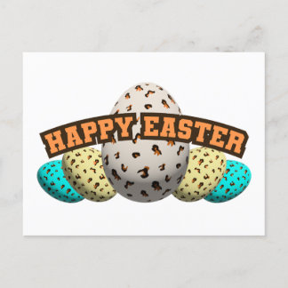 Postal estampado de leopardo de huevo de pascua