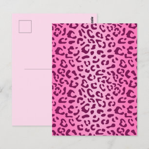 Postal Estampado de leopardo rosa elegante