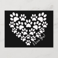Estampado Personalizado de Corazón de Pata Blanco 