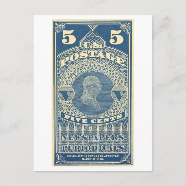 Postal Estampilla de Estados Unidos para periódicos y per (Anverso)