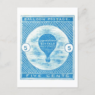 Postal Estampilla de posta de globo aerostático Vintage