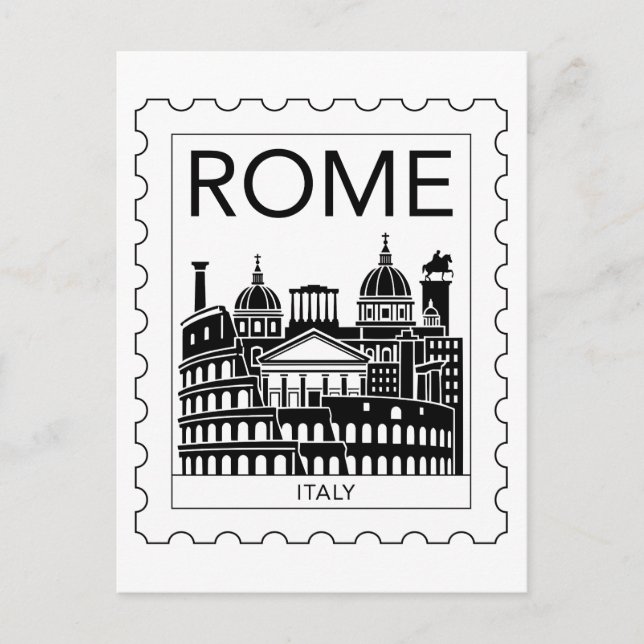 Postal Estampilla de rehenes de Italia de recuerdo de Rom (Anverso)