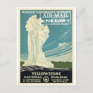 Postal Estampilla del parque Yellowstone de la descomposi