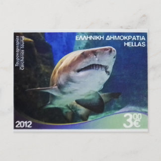 Postal Estampilla griega tigre de arena