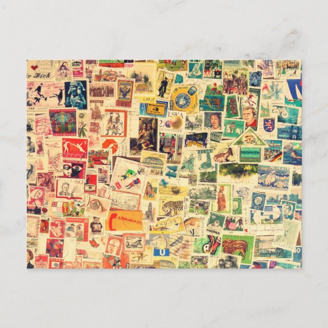 Postal Estampillas arcoiris (Anverso)