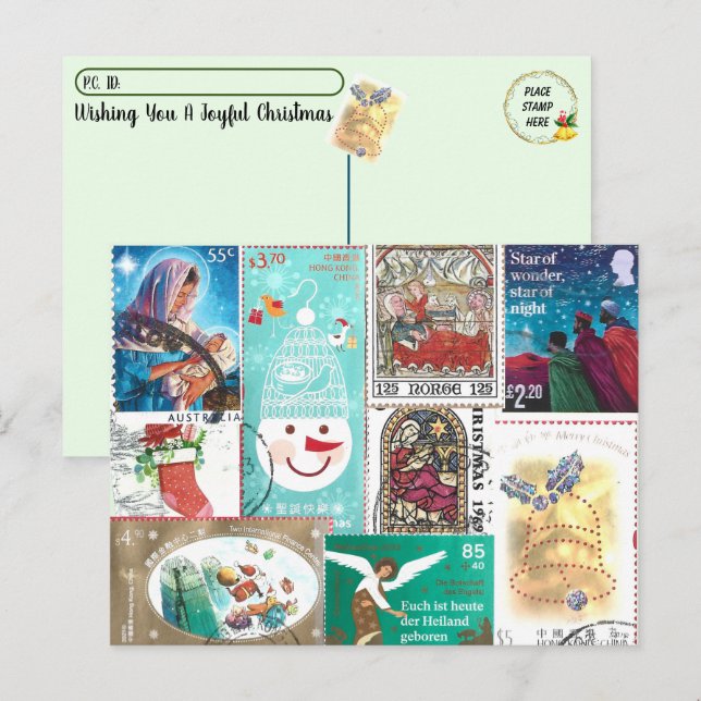 Postal Estampillas de rehenes de Navidades personalizados (Anverso / Reverso)