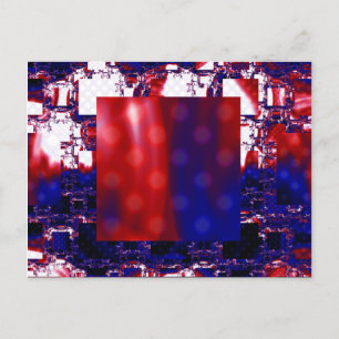 Postal Estancamiento   Arte fractal rojo y azul