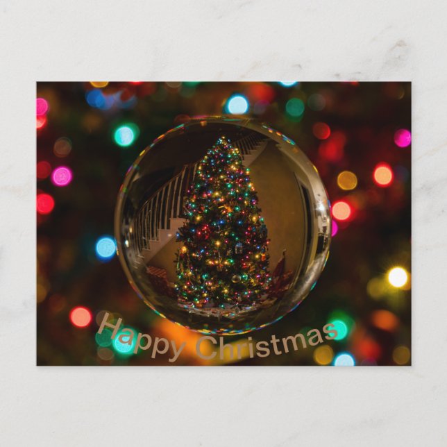 Postal estándar color marrón feliz Navidades (Anverso)