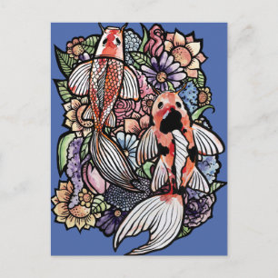 Postal Estanque de Koi