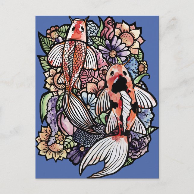 Postal Estanque de Koi (Anverso)