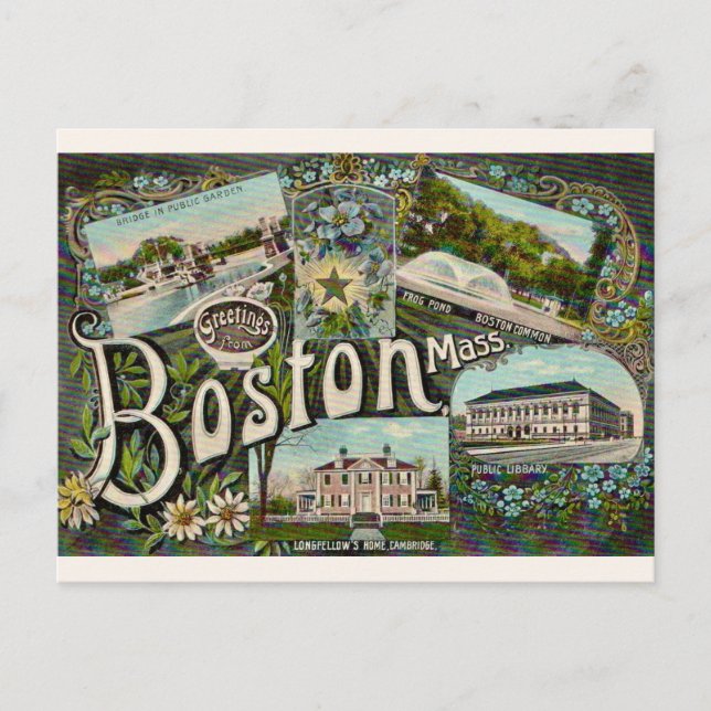 Postal Estanque de la rana de Boston antiguo  (Anverso)