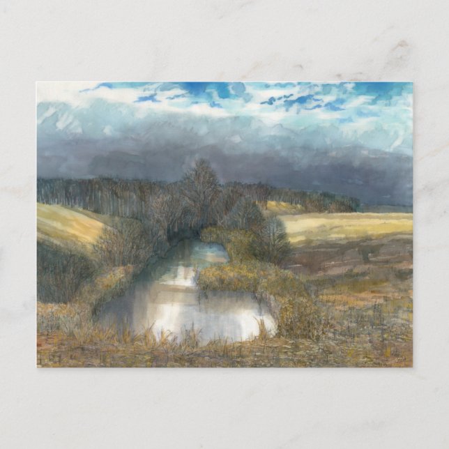 Postal estanque de otoño (Anverso)