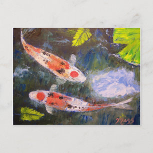 Postal Estanque de peces de Koi