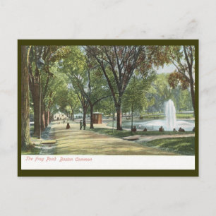 Postal Estanque de rana, Boston Common c1910 Vintage