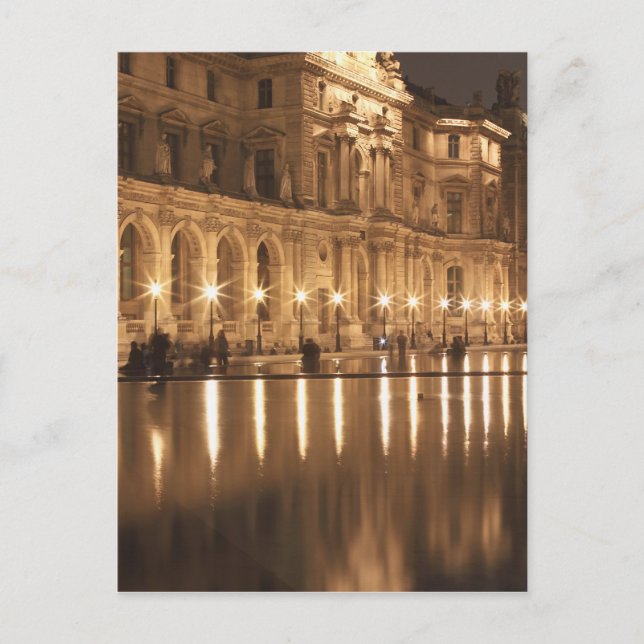 Postal Estanque reflectante en el Louvre, París, Francia (Anverso)