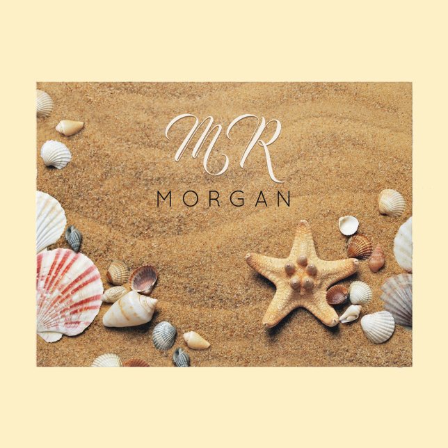 Postal Estanques de arena y mar, nombre y monograma, escr (Subido por el creador)