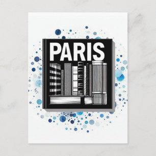 Postal Estantería de libros de viaje de París