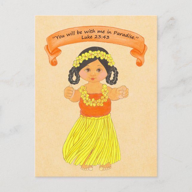 Postal Estar conmigo en el paraíso~Escritura~Imprimir (Anverso)