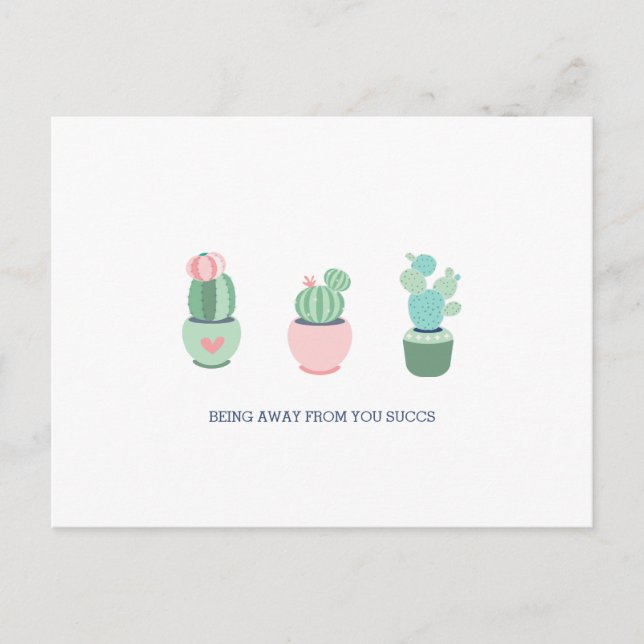 Postal Estar Lejos Apesta Suculentas Cactus (Anverso)