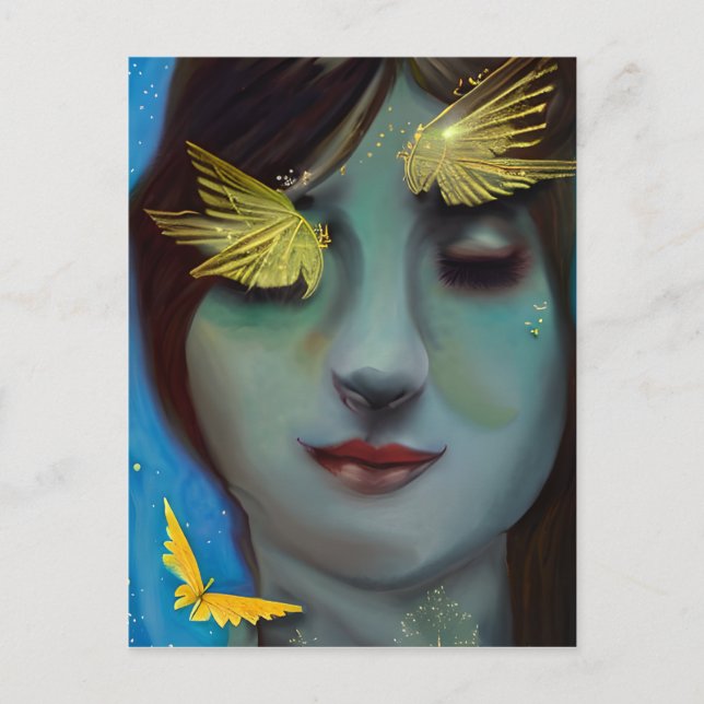 Postal Estás en mis pensamientos | Dama de Bonito (Anverso)