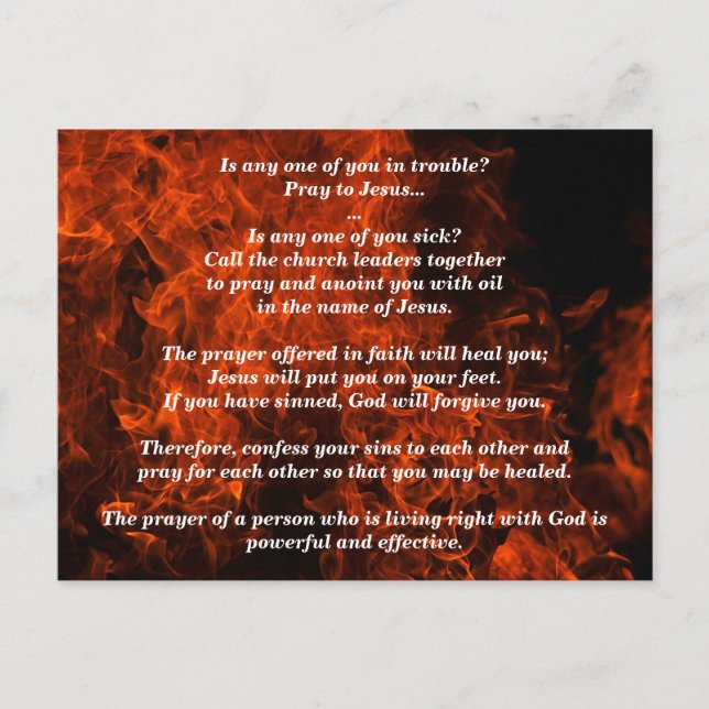 Postal ¿Estás enfermo? Entonces ora Santiago 5:13-16 (Anverso)