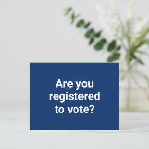 Postal ¿Estás registrado para votar? azul marino blanco p
