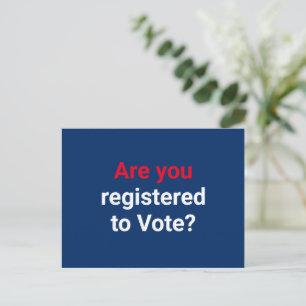 Postal ¿Estás registrado para votar? blanco rojo y azul m