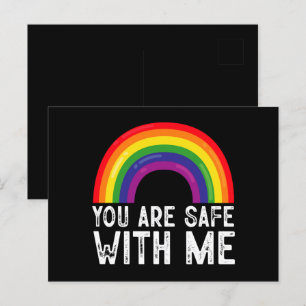 Postal Estás Seguro Conmigo Mes del Orgullo LGBTQ Arcoíri