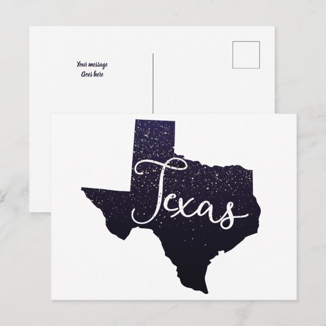 Postal estatal de las Estrellas Nocturnas de Texas (Anverso / Reverso)