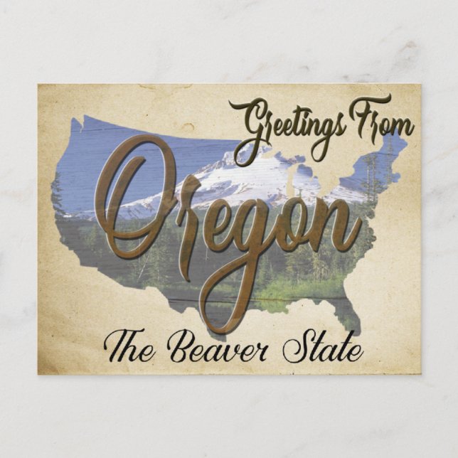Postal estatal de Oregon de época (Anverso)