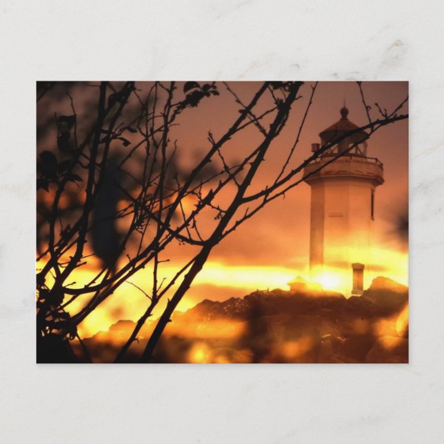 Postal estatal de Washington - Faro al atardecer (Anverso)