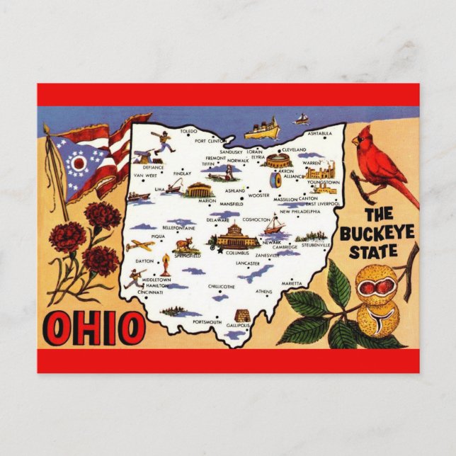 Postal estatal Ohio Buckeye (Anverso)